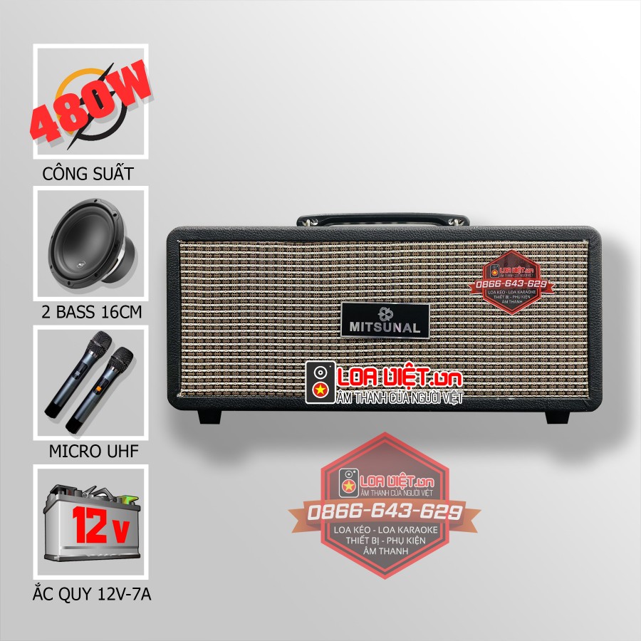 Loa xách tay Karaoke Mitsunal M5S